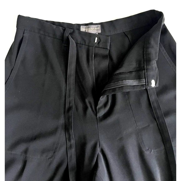 Banana Republic Stretch Women’s Size 8 Black Dress Career Pants With Strap Belt - Picture 4 of 7